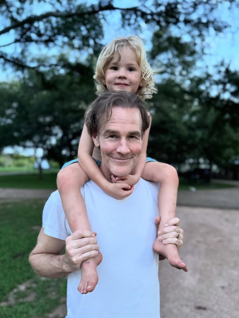 James Van Der Beek with his child 