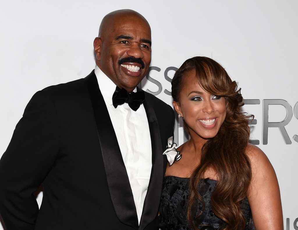 Steve Harvey and his wife Marjorie Harvey attend the 2015 Miss Universe Pageant on December 20, 2015 in Las Vegas, Nevada