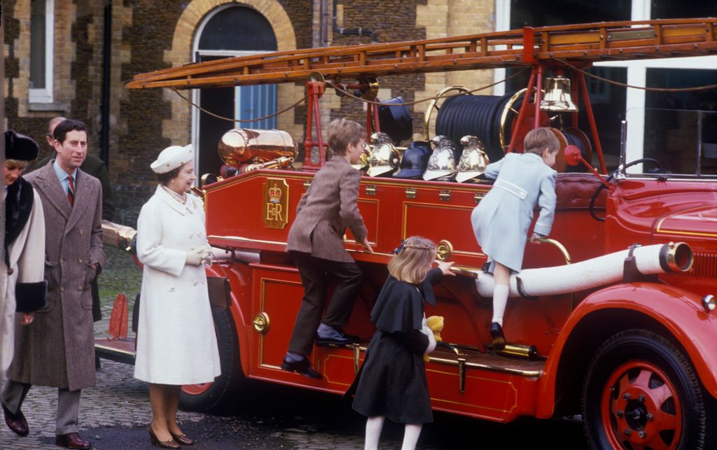 The Queen with her grandchild, William, Harry and Zara
