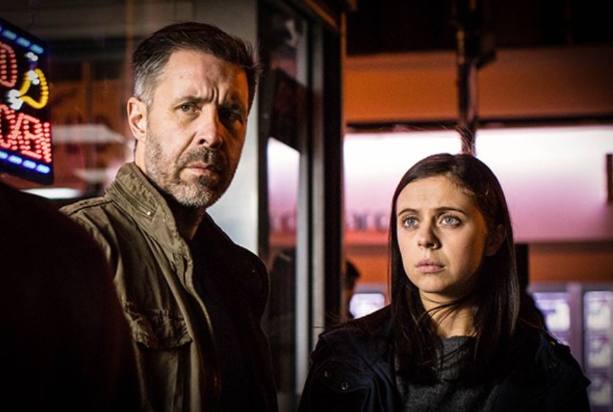 Paddy Considine and Bel Powley in a still from Informer