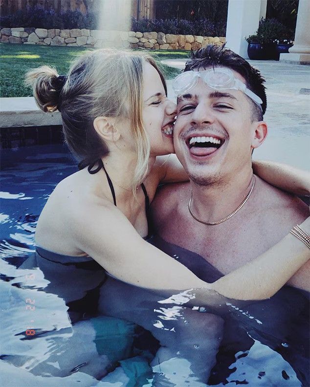 instagram photo of charlie puth and halston sage in hot tub