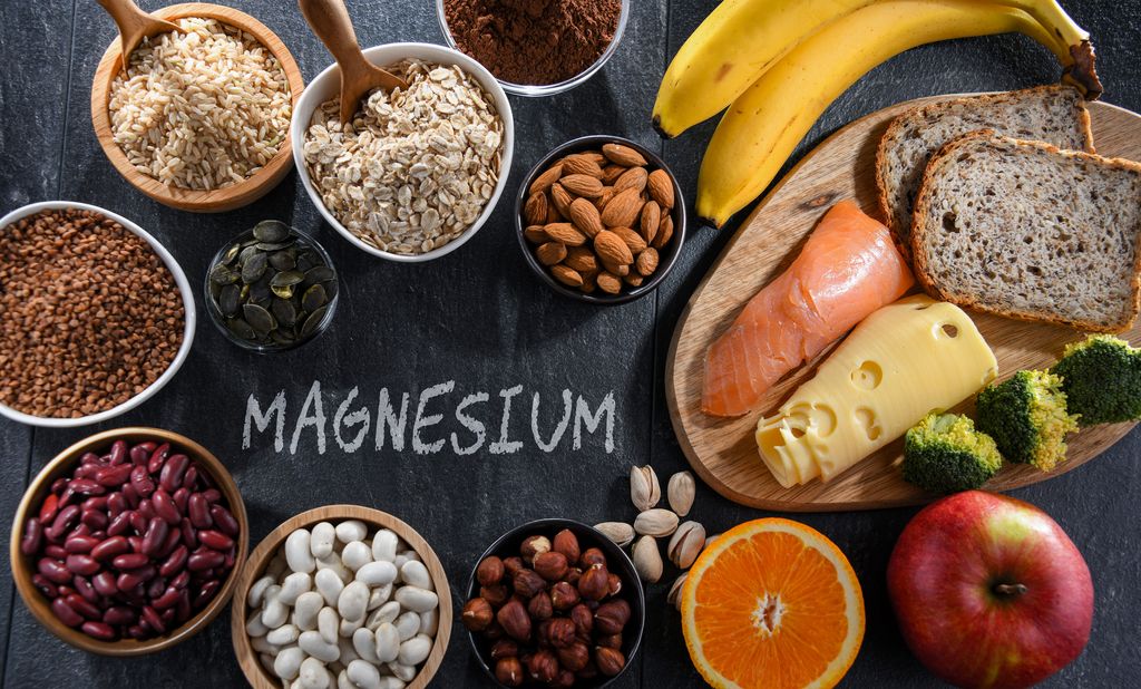 Composition with food products rich in magnesium