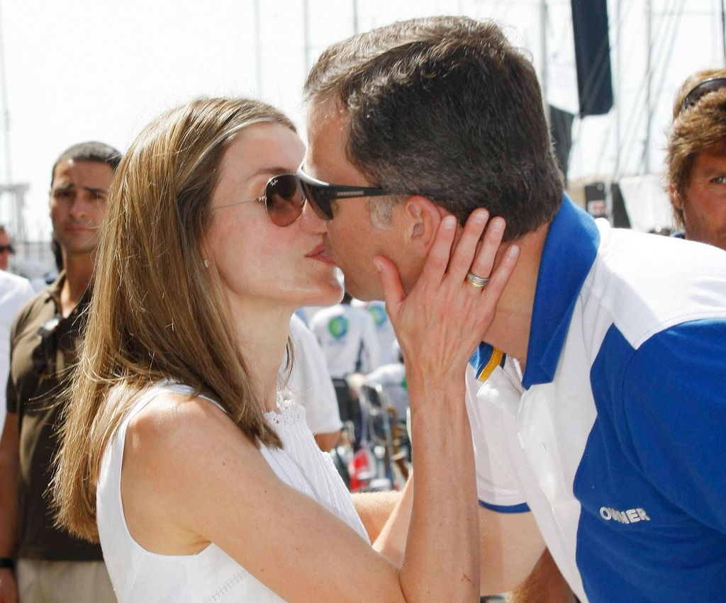 King Felipe and Queen Letizia share a kiss