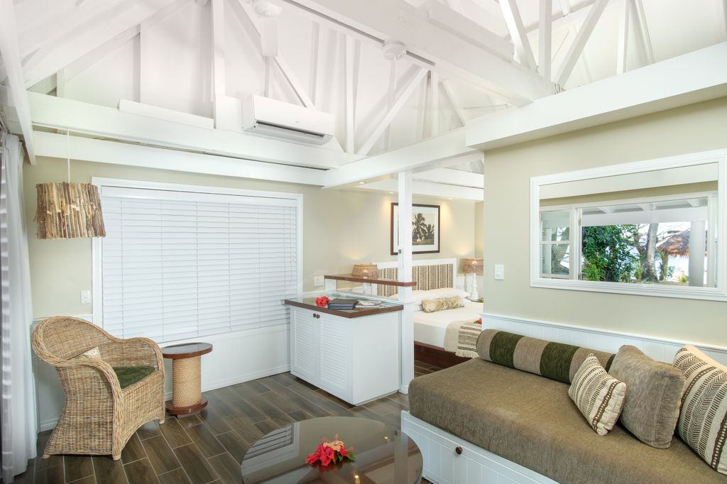 Oceanview Bure living area malolo island resort