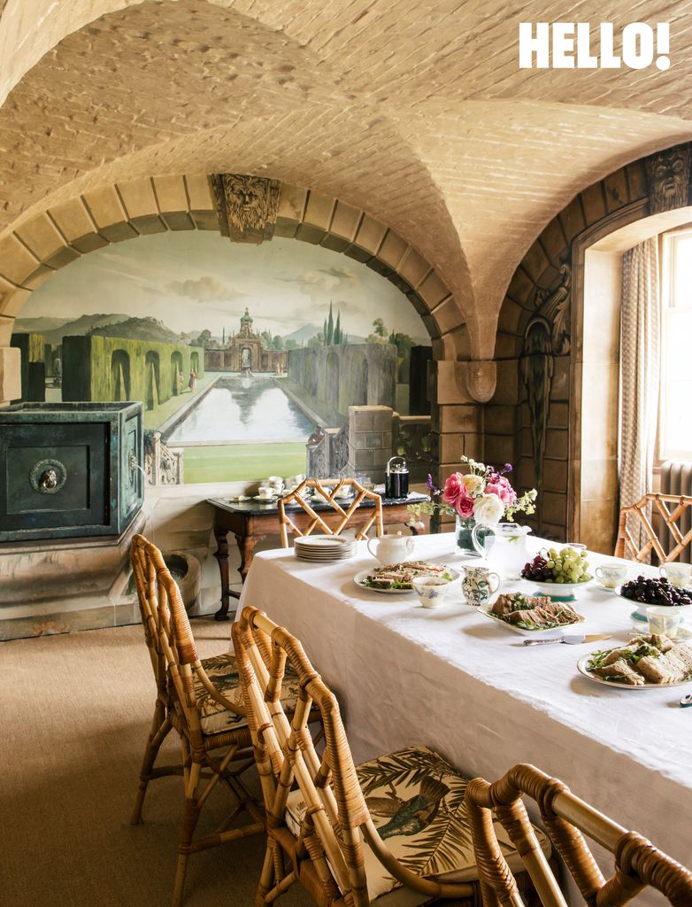 The Breakfast Room, featuring murals painted by Roy Hobdell at Buscot Park