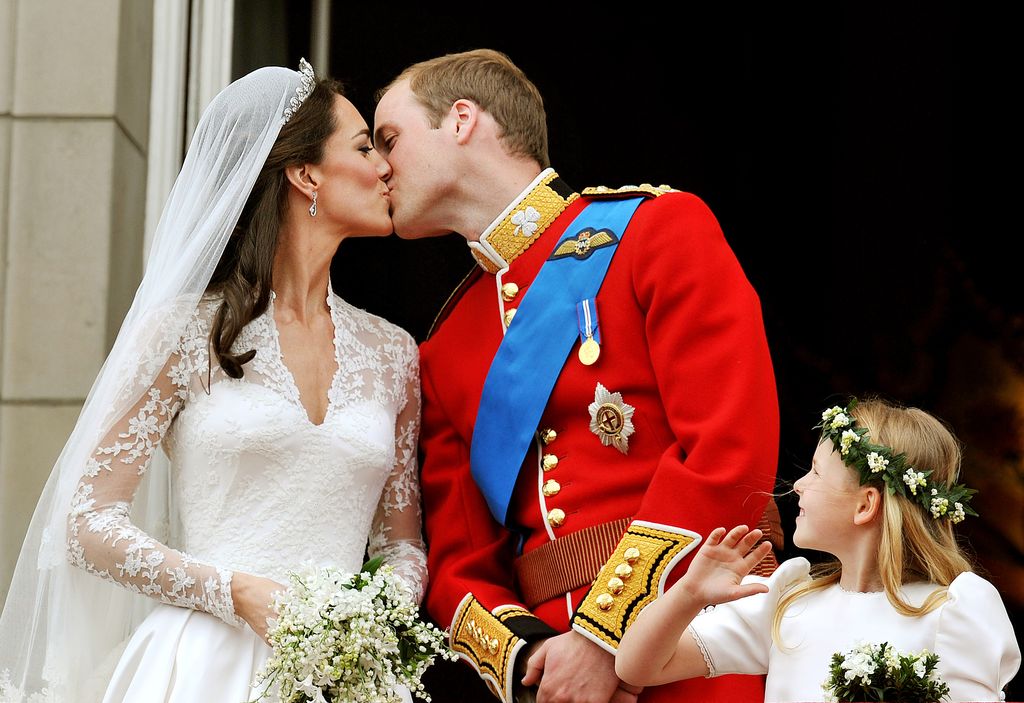 The Prince and Princess of Wales' famous post-wedding kiss occured on the Buckingham Palace balcony