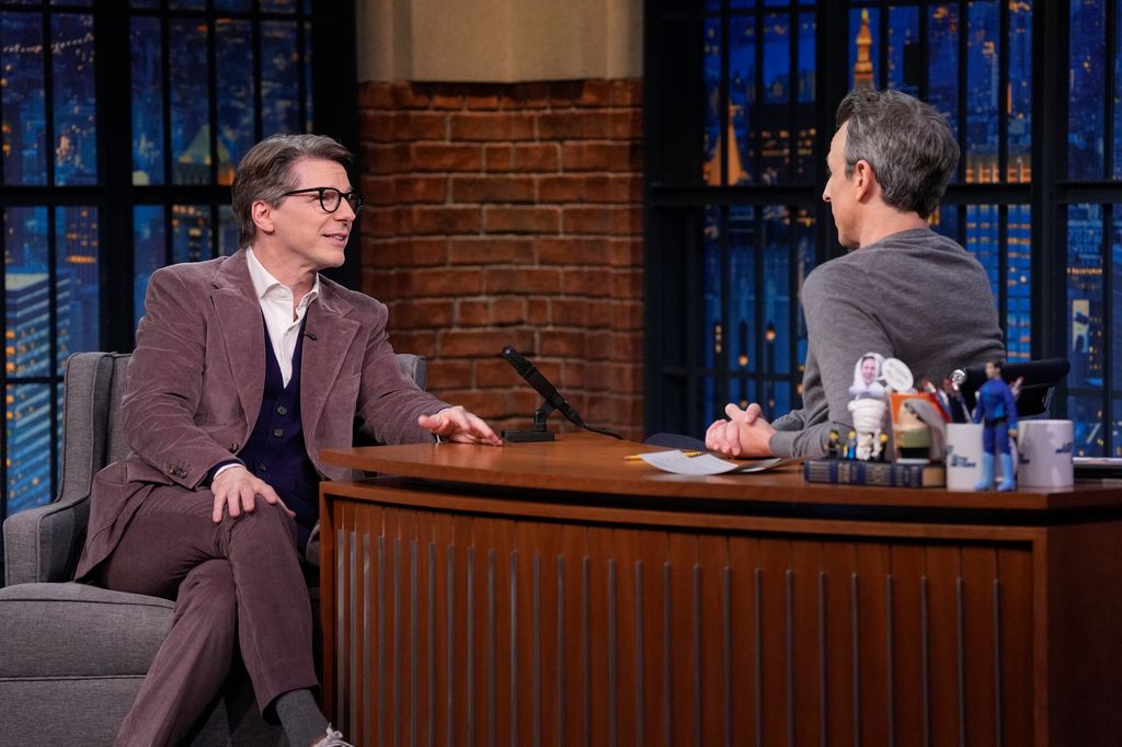 Sean during an interview on Late Night with host Seth Meyers 