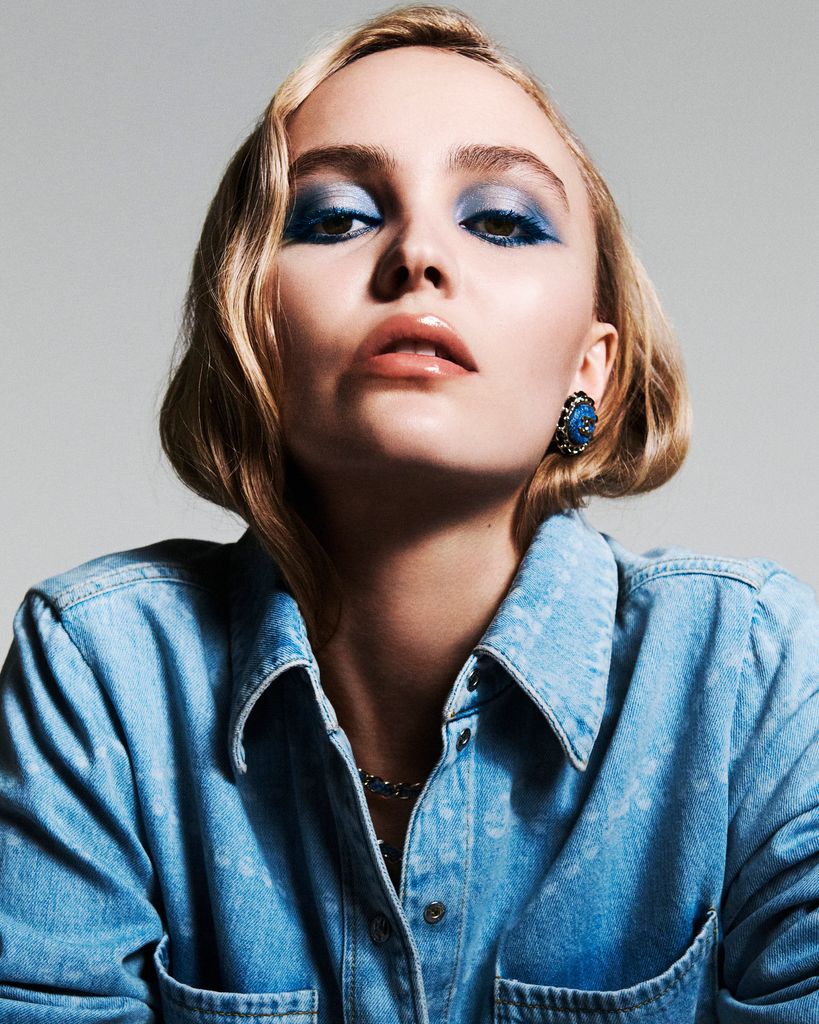Lily Rose Depp for chanel denim beauty makeup campaign