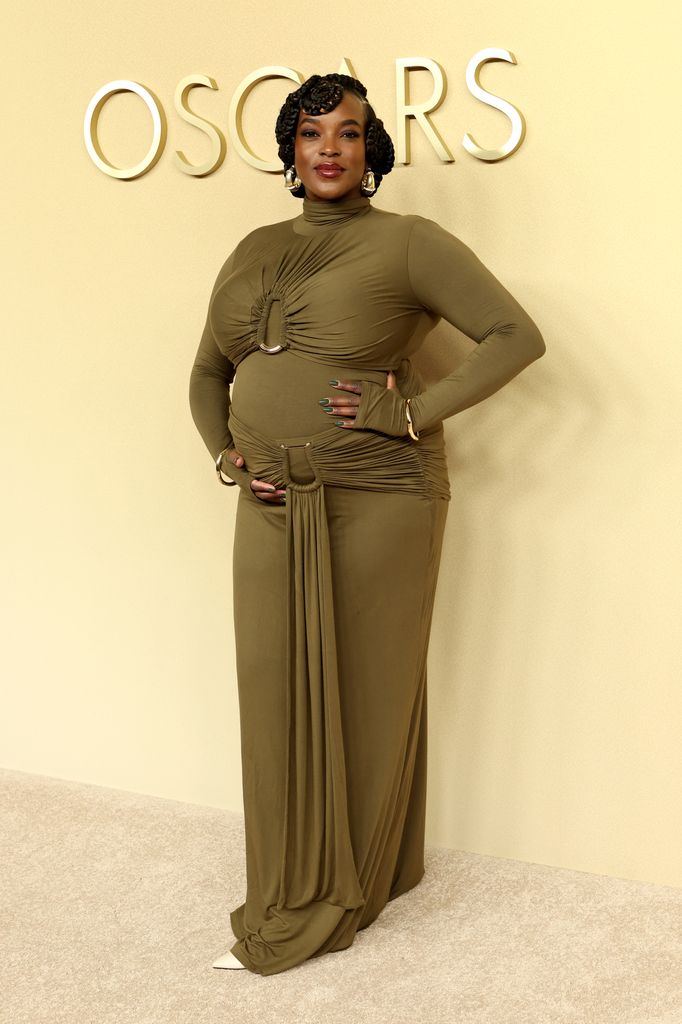 wunmi mosaku olive green dress oscars luncheon