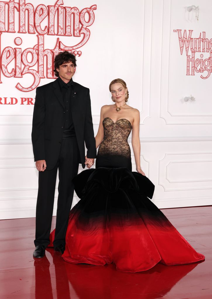 Jacob Elordi and Margot Robbie at the Wuthering Heights World Premiere in Los Angeles, California