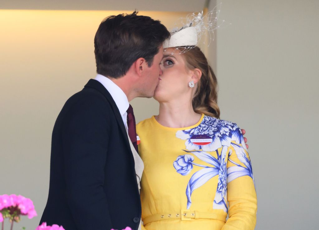 Edoardo Mapelli Mozzi and Princess Beatrice of York attend on day three of Royal Ascot at Ascot Racecourse on June 19, 2025 in Ascot, England