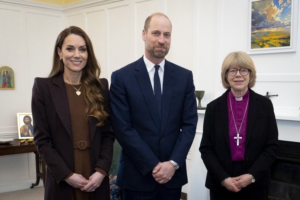 Prince William, the Princess of Wales pose with the Archbishop of Canterbury Sarah Mullally
