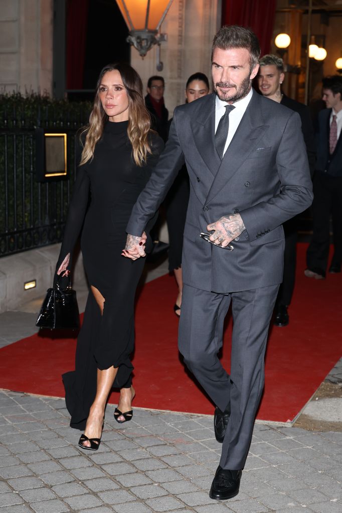 David and Victoria Beckham leaving hotel