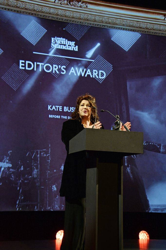 Kate accepting the Editor's Award for Before The Dawn at the 60th London Evening Standard Theatre Awards