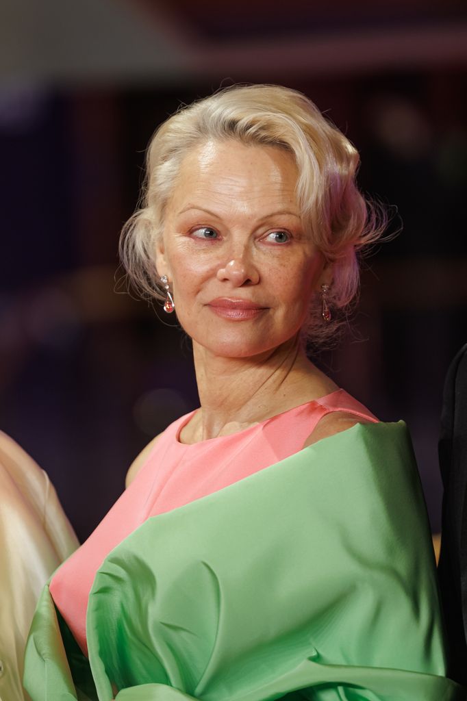 Pamela Anderson attends the "Rosebush Pruning" premiere during the 76th Berlinale International Film Festival Berlin at Berlinale Palast on February 14, 2026 in Berlin, Germany. (Photo by Gerome Defrance/Getty Images)