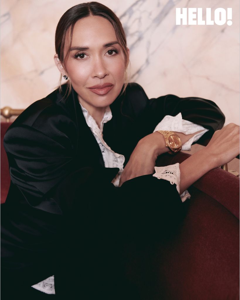 Myleene Klass posing for exclusive HELLO! magazine shoot 