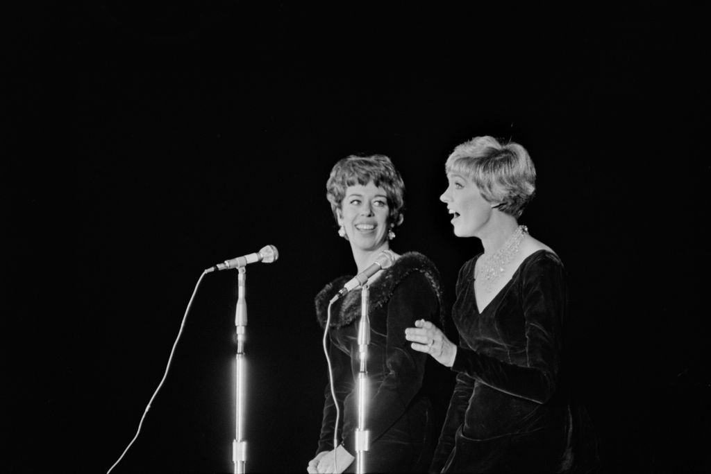 Carol Burnett and Julie Andrews perform at the inaugural gala in 1965