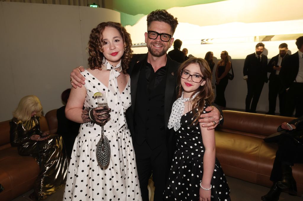 Doting dad Jack with older daughters Pearl and Andy at the Grammys after-party 