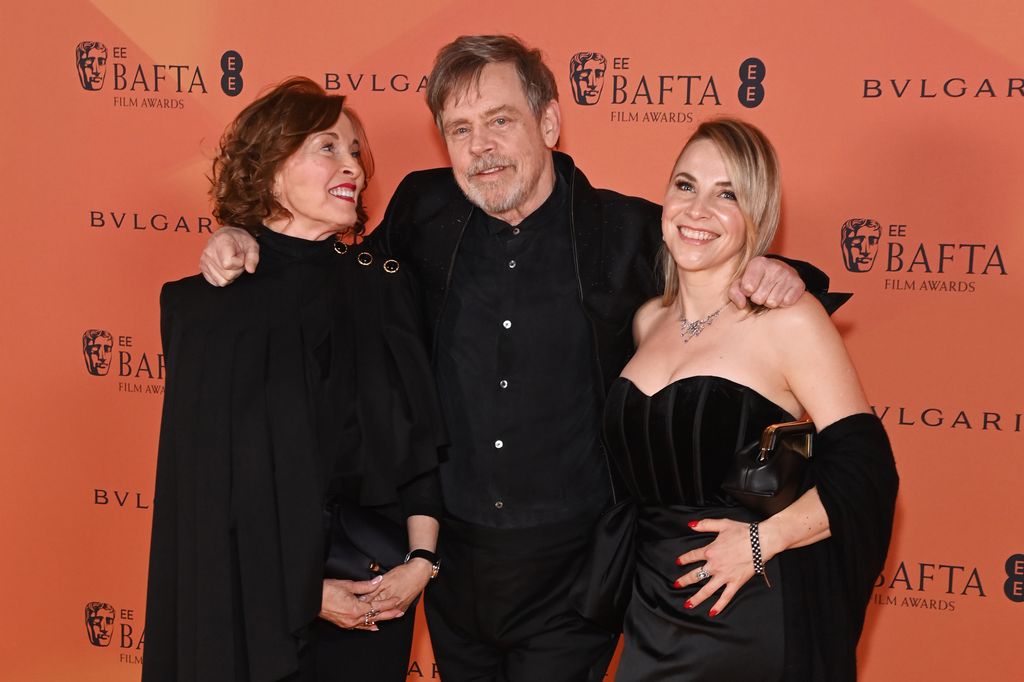 Marilou York, Mark Hamill and Chelsea Hamill attend the Nominees' Party for the EE BAFTA Film Awards 2025 at The National Gallery on February 15, 2025 in London, England