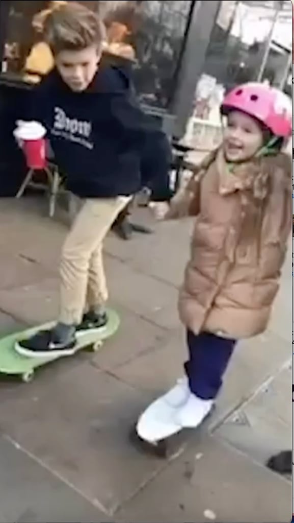 A photo of Cruz and Harper skateboarding
