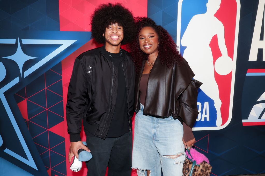 David Daniel Otunga Jr. and Jennifer Hudson at The 2026 NBA All-Star Game held at the Intuit Dome on February 15, 2026 in Los Angeles, California