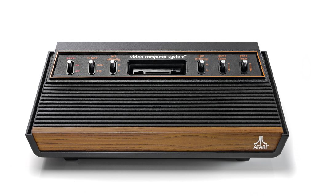 A vintage 1970's Atari 2600 video game console photographed on a white background, taken on March 26, 2009. (Photo by Neil Godwin/GamesMaster Magazine via Getty Images)