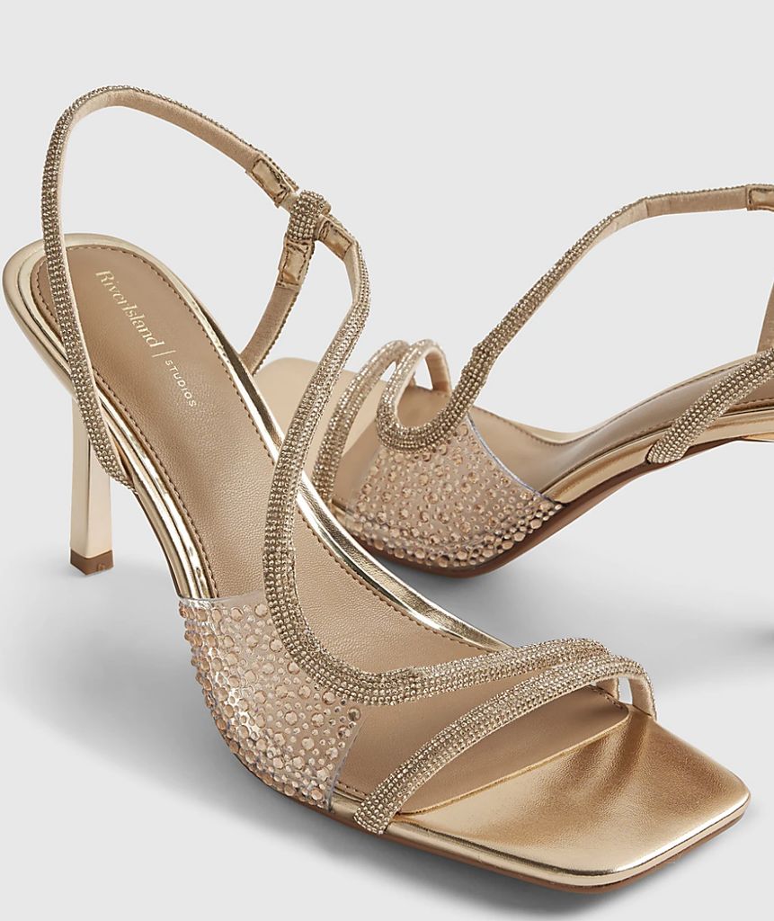 River Island gold sandals