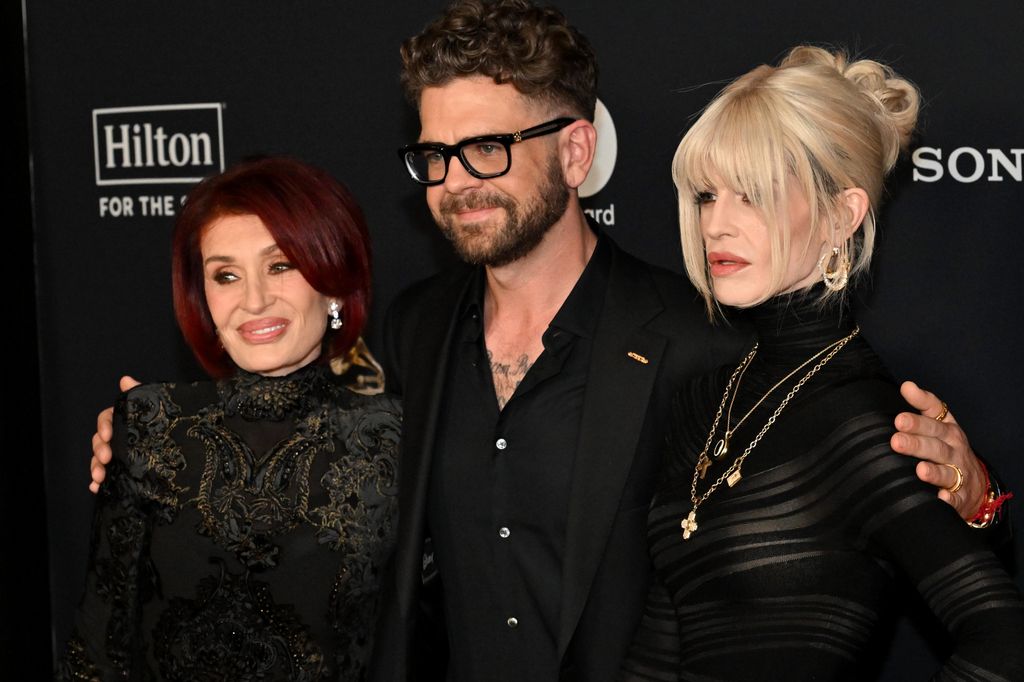 Sharon Osbourne, Jack Osbourne and Kelly Osbourne at the Pre-Grammy Gala 