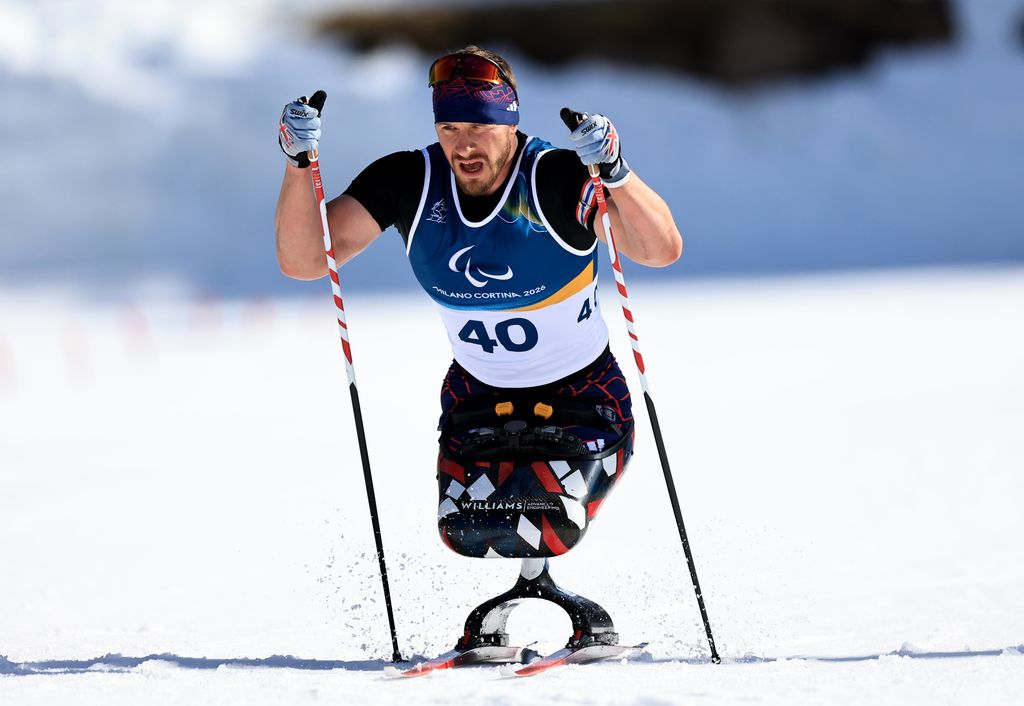 Scott Meenagh competing in the biathlon at the Winter Paralympics