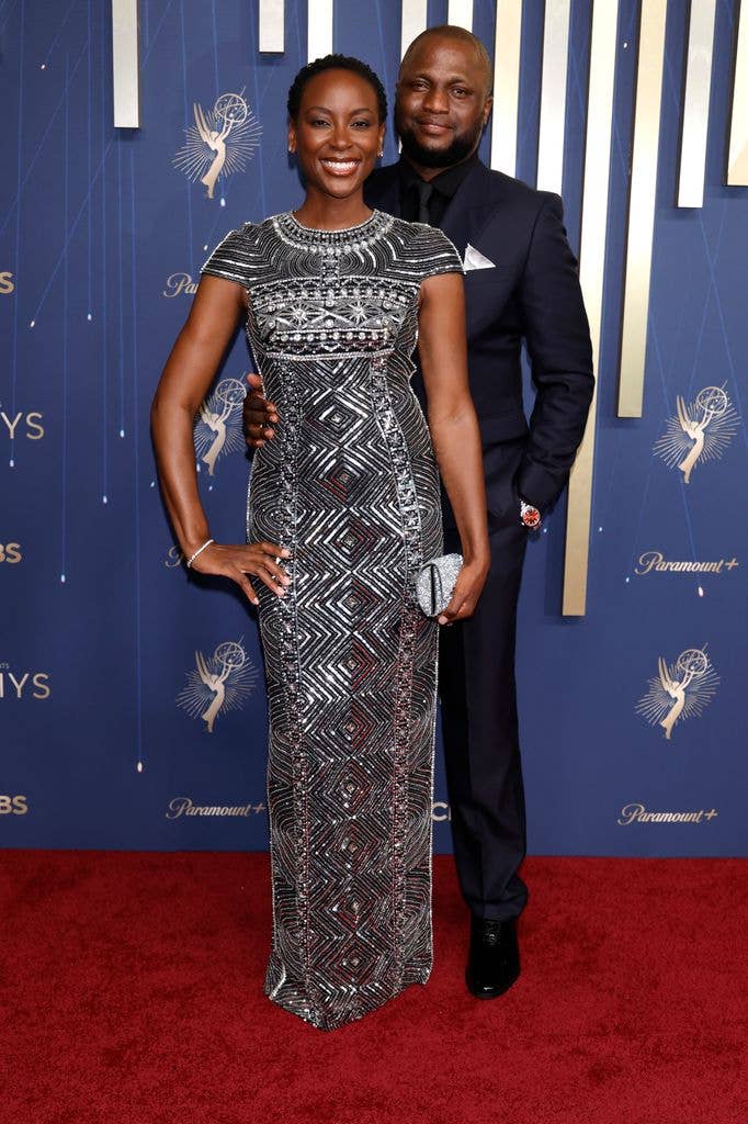 Tracy Ifeachor and Adeyemi Eruola attends the 77th Primetime Emmy Awards at Peacock Theater on September 14, 2025 in Los Angeles, California. (Photo by Frazer Harrison/Getty Images)