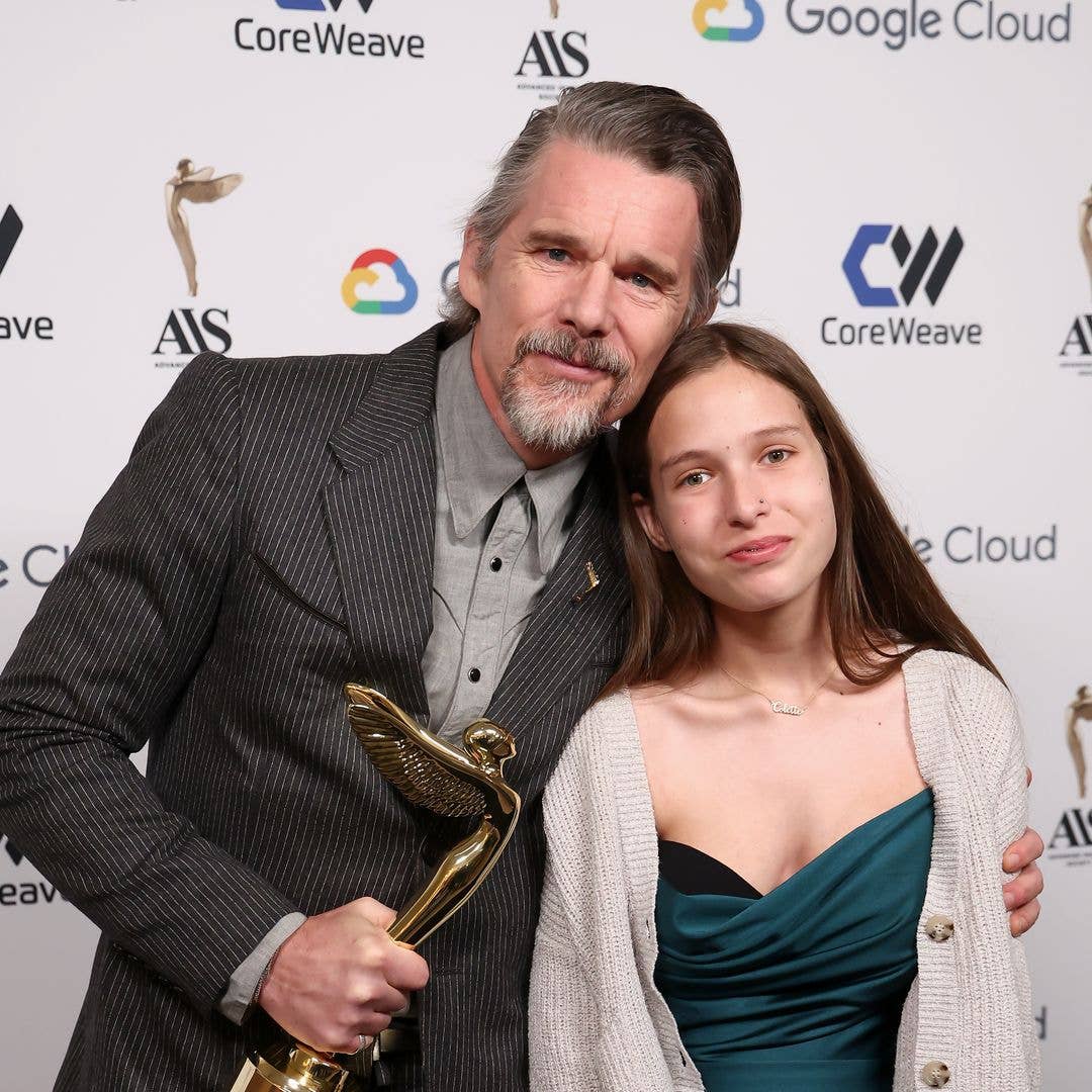 Ethan Hawke, winner of the Distinguished Artist Award and Clementine Jane Hawke attend Advanced Imaging Society's 16th Lumiere Awards at The Beverly Hills Hotel on February 09, 2026 in Beverly Hills, California.