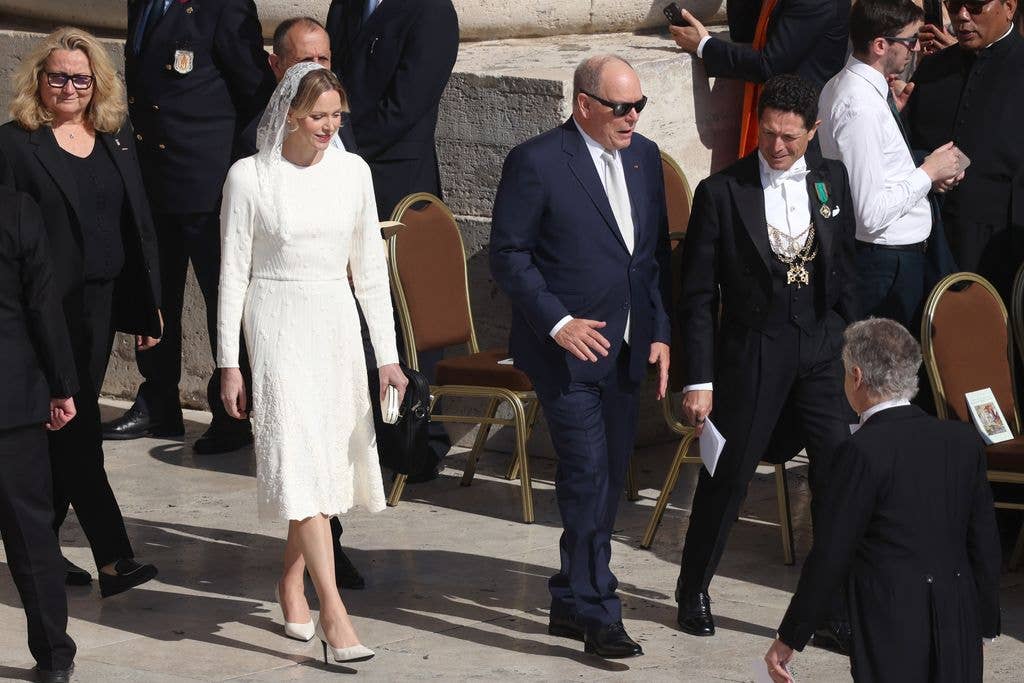 Princess Charlene looked magnificent in all-white