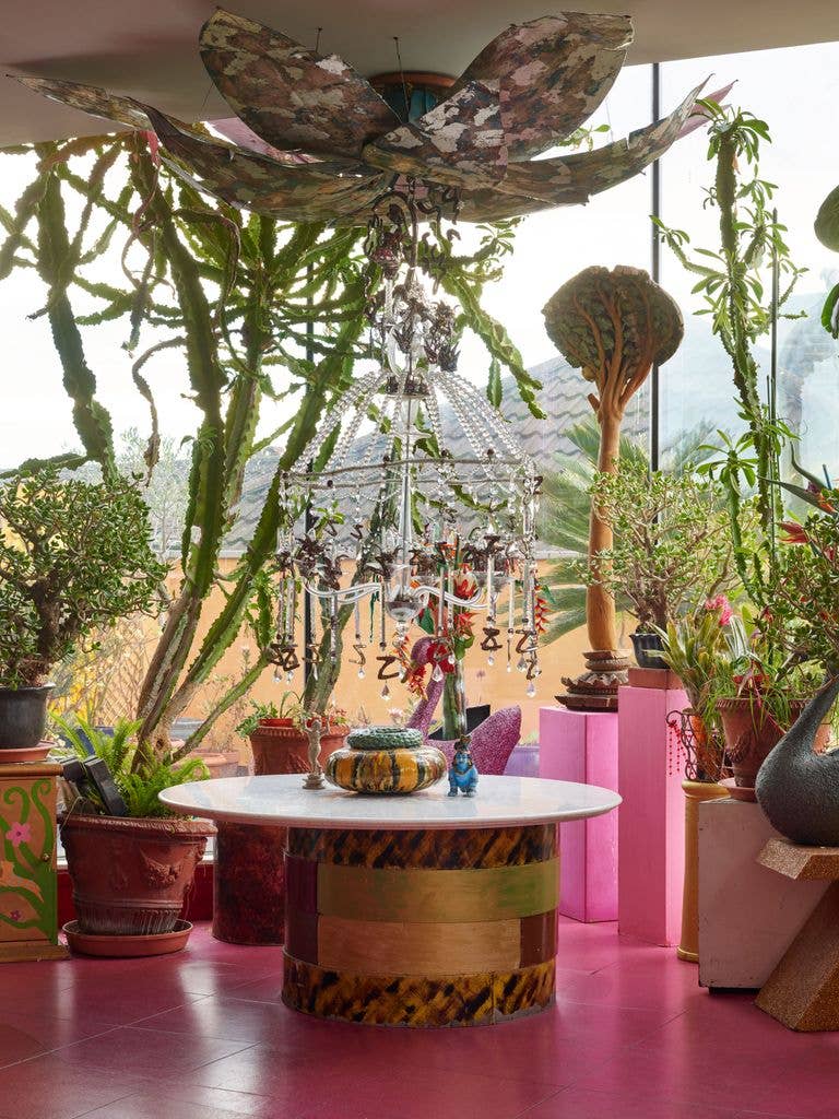 Zandra Rhodes' beautiful bohemian terrace at London home