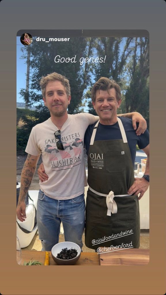 Malcolm Ford and Ben Ford pose for a photo at the Ojai Food + Wine Festival in California, shared by Dru Mouser on Instagram