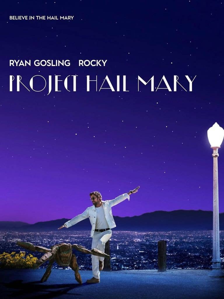 Ryan recreated the poster for LA LA Land