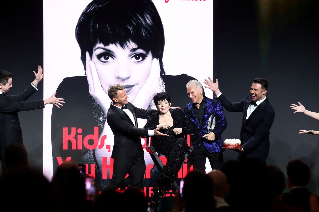 photo of liza minnelli on stage glaad media awards