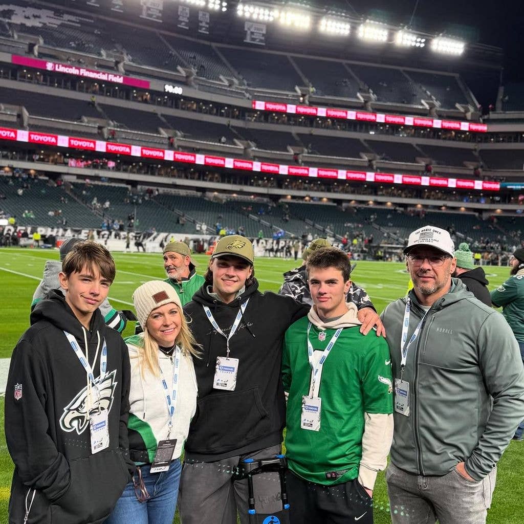 Melissa Joan Hart with her three sons and husband Mark Wilkerson