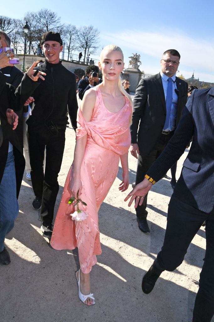 Anya Taylor-Joy attends the Christian Dior show during Paris Fashion Week 
