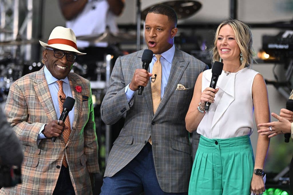 Al Roker, Craig Melvin and Dylan Dreyer are seen on NBC's "Today" on June 27, 2025 in New York City.