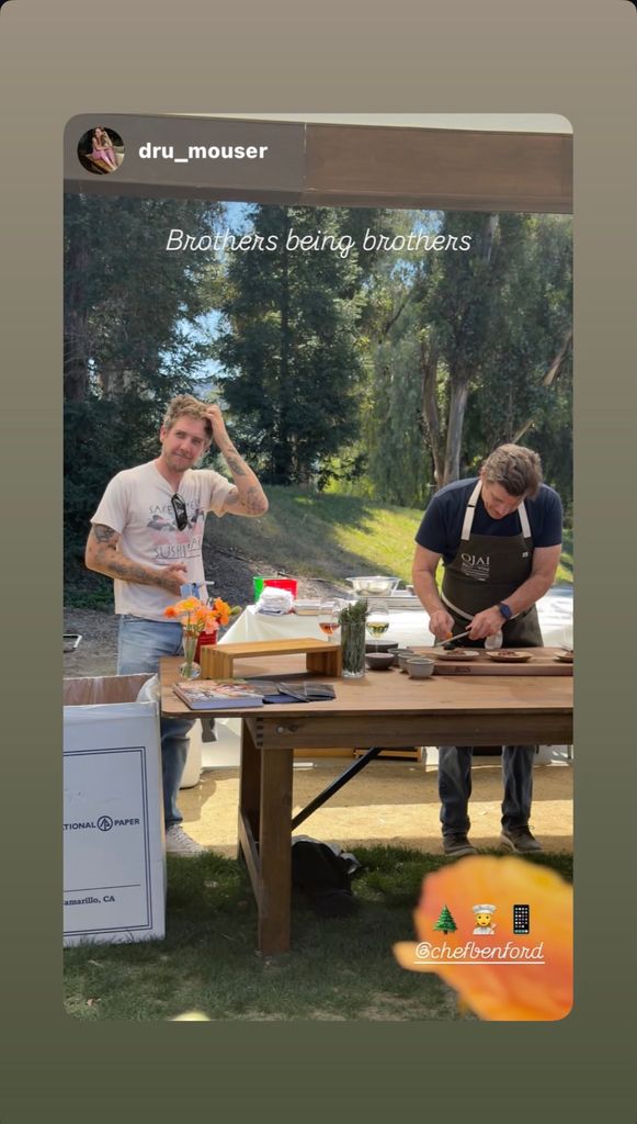 Malcolm Ford and Ben Ford together at the Ojai Food + Wine Festival in California, shared by Dru Mouser on Instagram