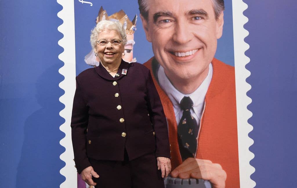 Joanne Rogers attends the U.S. Postal Service Dedication of the Mister Rogers Forever Stamp at WQED's Fred Rogers Studio on March 23, 2018 in Pittsburgh, Pennsylvania