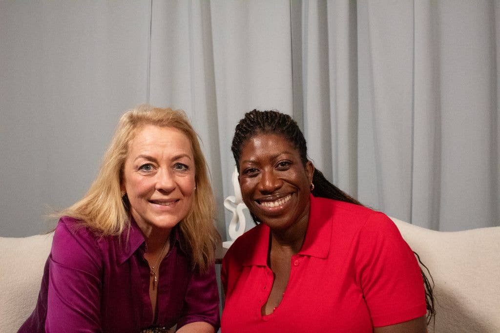 Sarah and Ateh in the Second Act studio