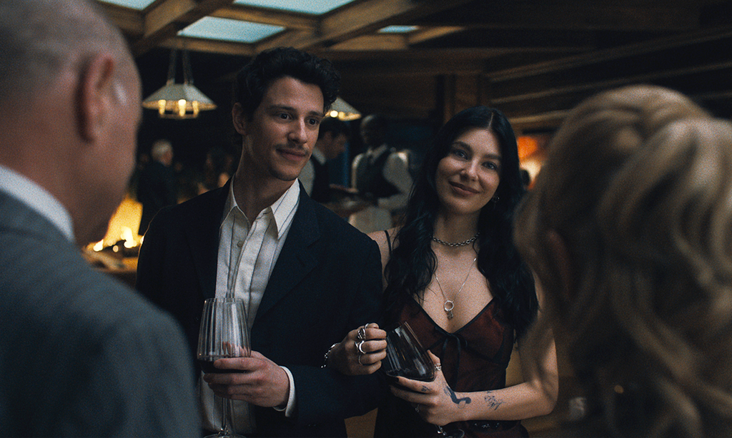 Adam DiMarco as Nicky Cunningham, Camila Morrone as Rachel Harkin in Something Very Bad Is Going To Happen