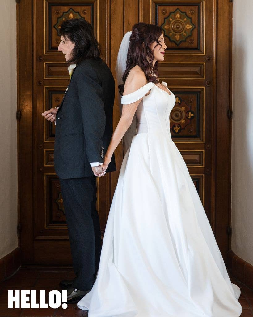 Alice Cooper and Sheryl Cooper on their wedding day