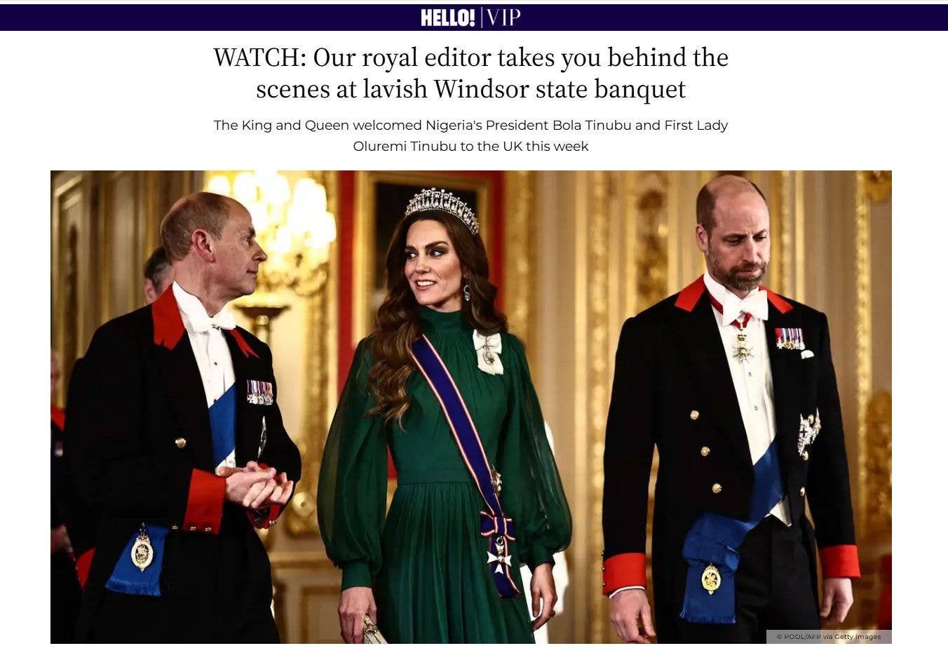 HELLO! VIP royal article by Emily Nash