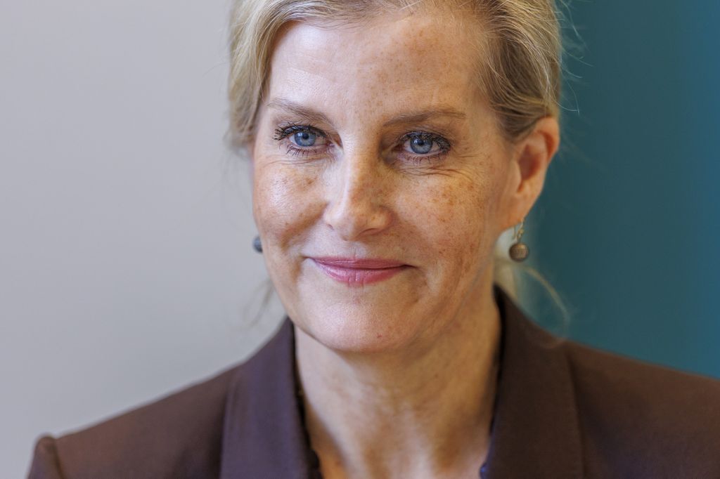 The Duchess of Edinburgh close up in brown blazer