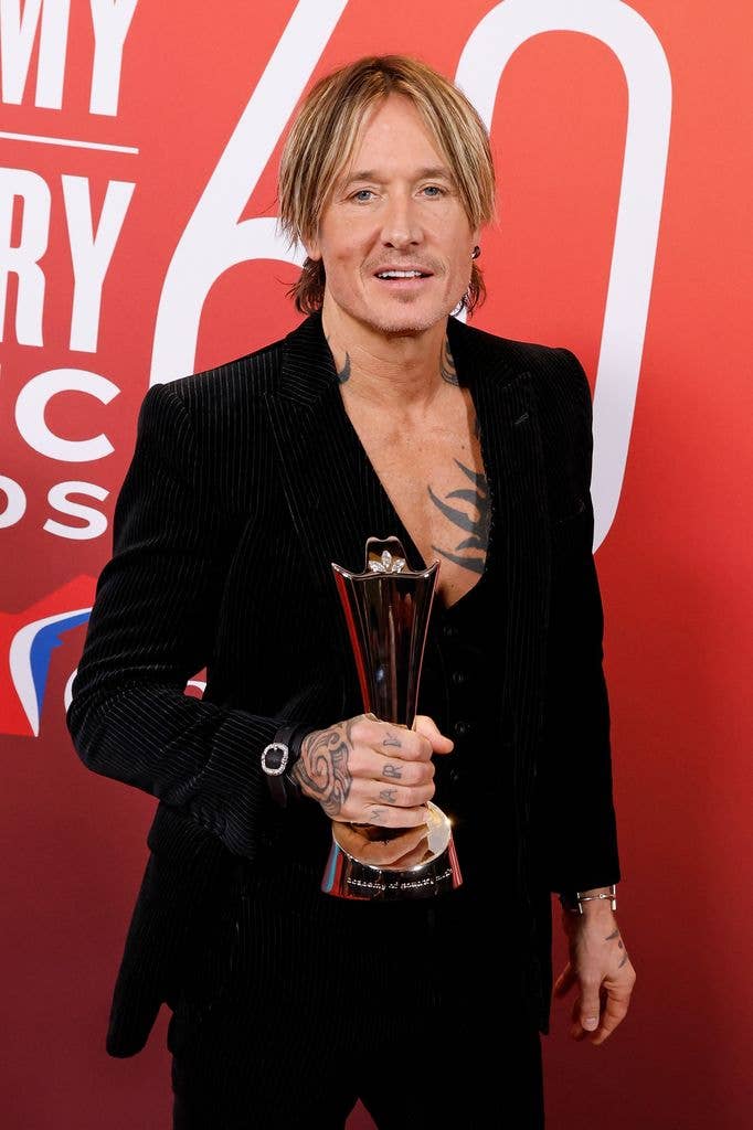 Keith Urban attends the 2025 Academy of Country Music Awards press room at The Ford Center at The Star on May 08, 2025 in Frisco, Texas. (Photo by Taylor Hill/WireImage)