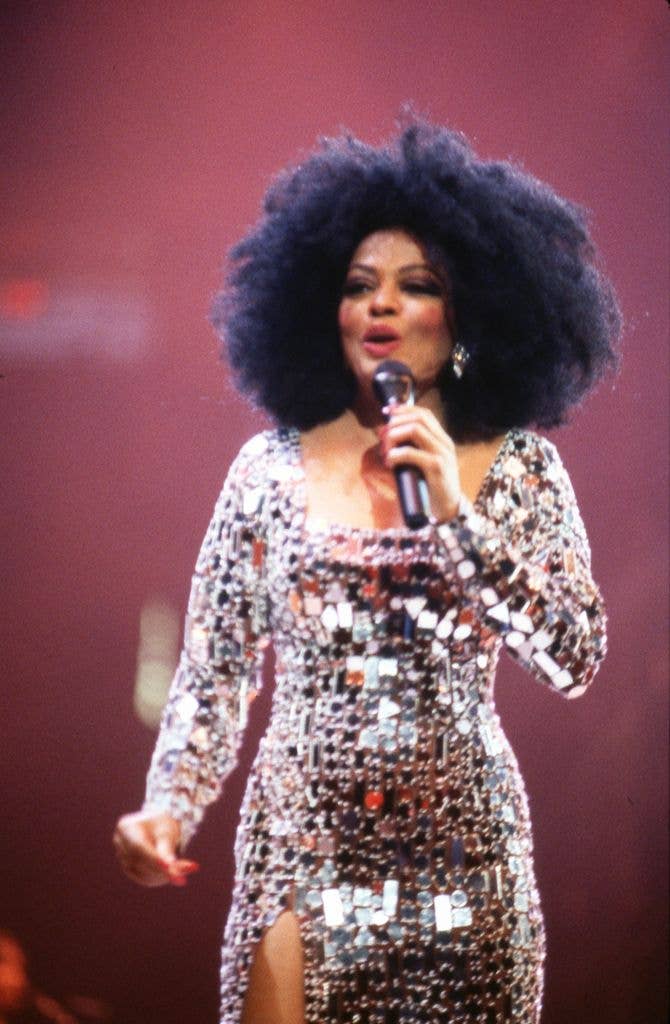 diana ross silver dress