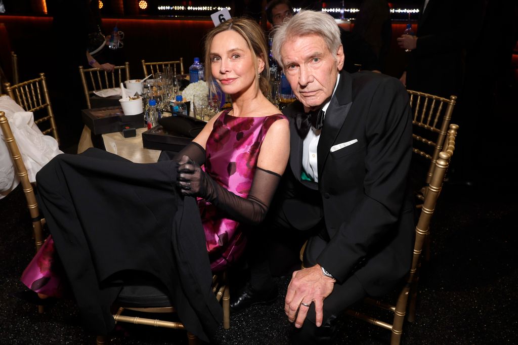  alista Flockhart and Harrison Ford attend the 29th Annual Critics Choice Awards at Barker Hangar on January 14, 2024