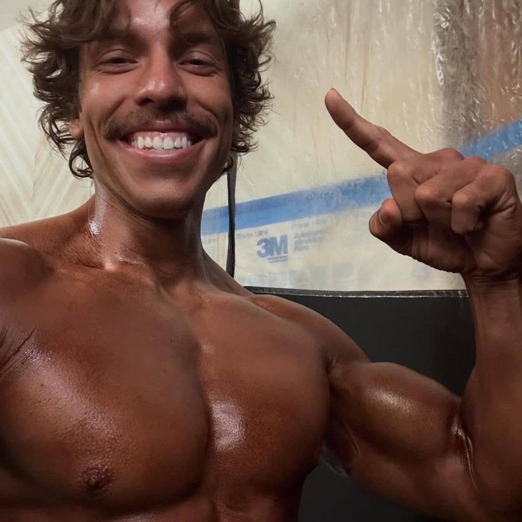 Joseph pre comp: "Tanned up and checked in!"